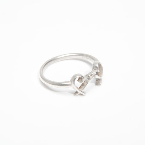 TIFFANY&Co. 925 Double Loving Heart Ring Silver WS23995