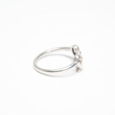 TIFFANY&Co. 925 Double Loving Heart Ring Silver WS23995