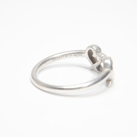 TIFFANY&Co. 925 Double Loving Heart size 50 Ring Silver WS23995