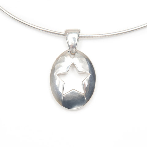 TIFFANY&Co. 925 Open Star Necklace Silver WS23996