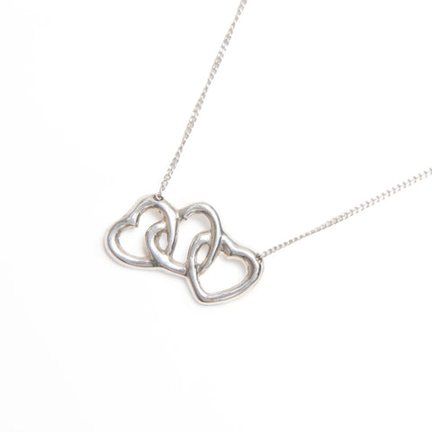 TIFFANY&Co. 925 Triple Heart Necklace Silver WS24000