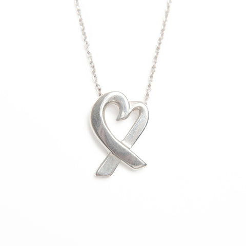 TIFFANY&Co. 925 Wrapping Heart Necklace Silver WS24002