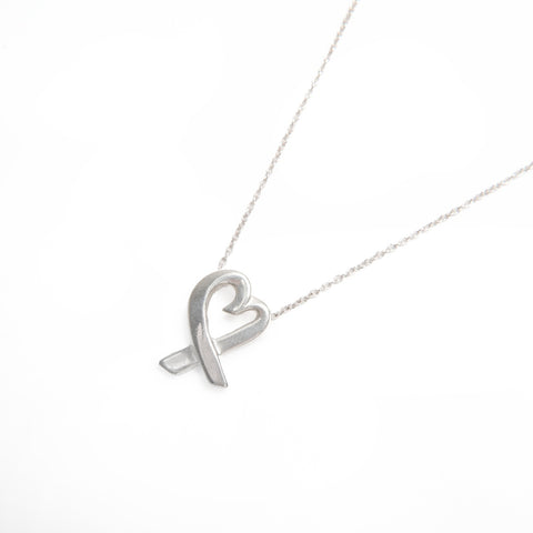 TIFFANY&Co. 925 Wrapping Heart Necklace Silver WS24002