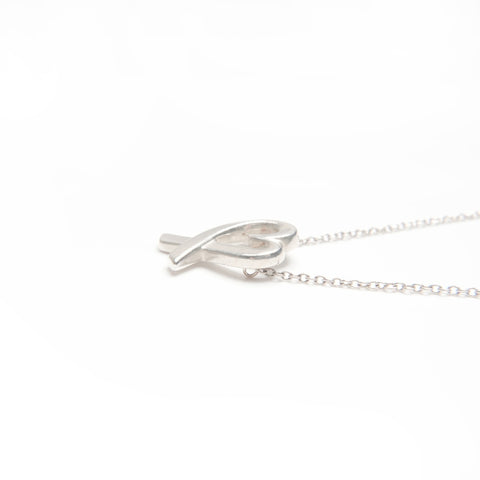 TIFFANY&Co. 925 Wrapping Heart Necklace Silver WS24002