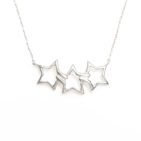 TIFFANY&Co. 925 Triple Star Necklace Silver WS24007