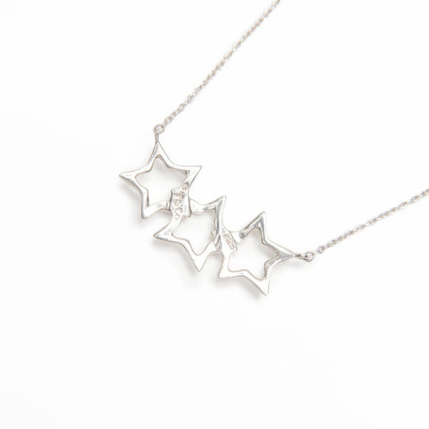 TIFFANY&Co. 925 Triple Star Necklace Silver WS24007