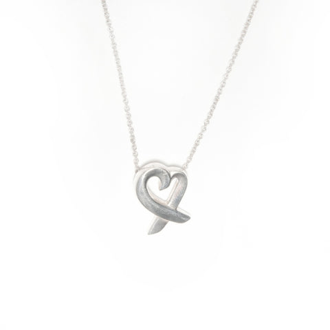 TIFFANY&Co. 925 Wrapping Heart Necklace Silver WS24009