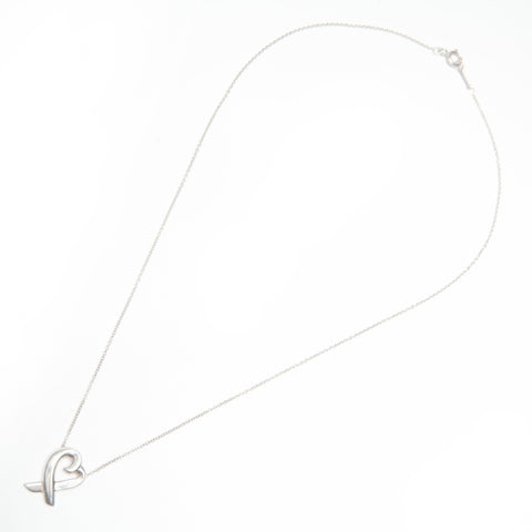 TIFFANY&Co. 925 Wrapping Heart Necklace Silver WS24009
