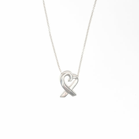 TIFFANY&Co. 925 Wrapping Heart Necklace Silver WS24011