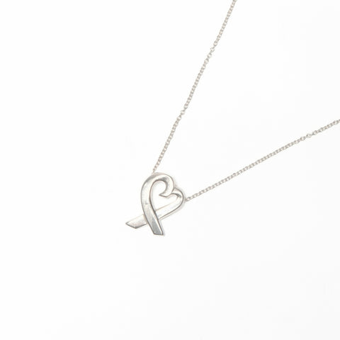 TIFFANY&Co. 925 Wrapping Heart Necklace Silver WS24011