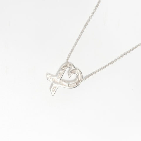 TIFFANY&Co. 925 Wrapping Heart Necklace Silver WS24011