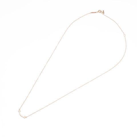 TIFFANY&Co. T Smile Diamond Au750 PG Pink Gold Necklace gold WS24016