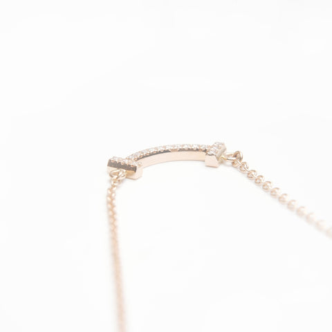 TIFFANY&Co. T Smile Diamond Au750 PG Pink Gold Necklace gold WS24016