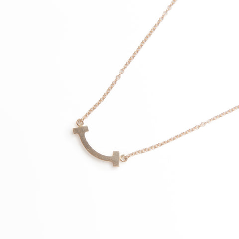 TIFFANY&Co. T Smile Diamond Au750 PG Pink Gold Necklace gold WS24016