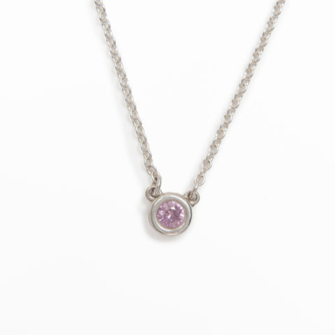 TIFFANY&Co. Pink Sapphire By the Yard 925 Necklace Silver WS24019