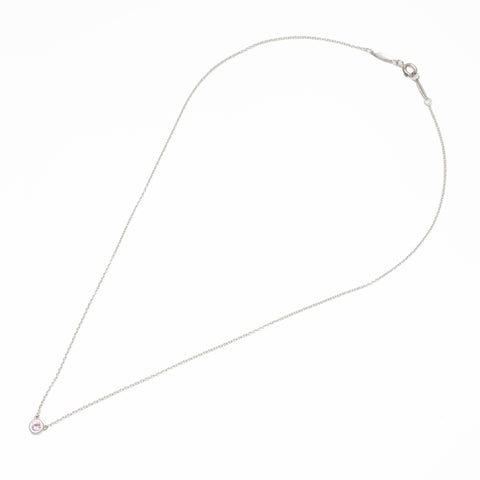 TIFFANY&Co. Pink Sapphire By the Yard 925 Necklace Silver WS24019