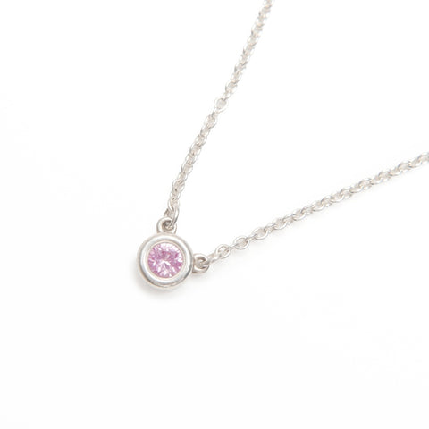 TIFFANY&Co. Pink Sapphire By the Yard 925 Necklace Silver WS24019