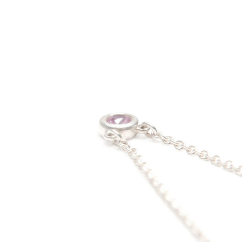 TIFFANY&Co. Pink Sapphire By the Yard 925 Necklace Silver WS24019
