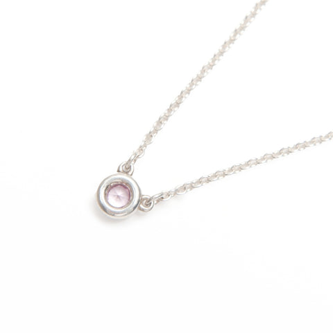 TIFFANY&Co. Pink Sapphire By the Yard 925 Necklace Silver WS24019