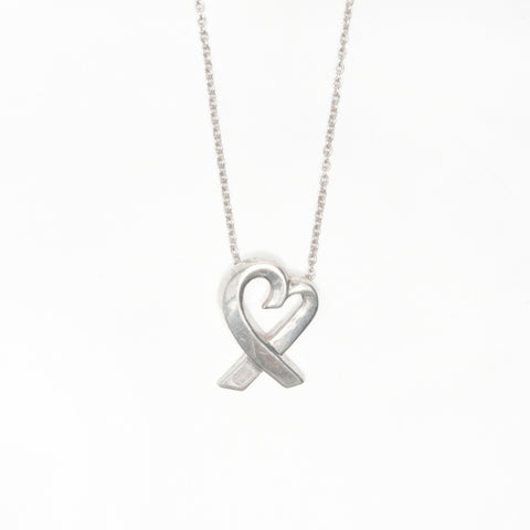 TIFFANY&Co. 925 Wrapping Heart Necklace Silver WS24024
