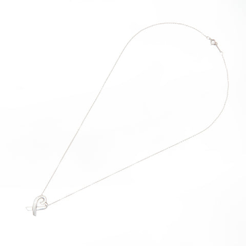 TIFFANY&Co. 925 Wrapping Heart Necklace Silver WS24024