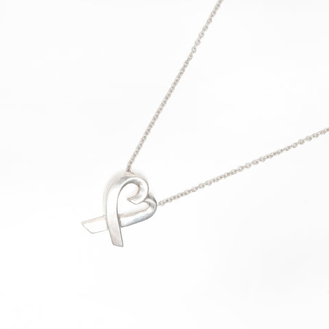 TIFFANY&Co. 925 Wrapping Heart Necklace Silver WS24024
