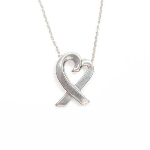 TIFFANY&Co. 925 Wrapping Heart Necklace Silver WS24029