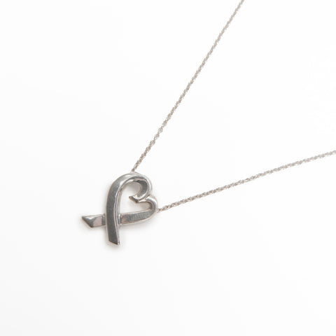 TIFFANY&Co. 925 Wrapping Heart Necklace Silver WS24029