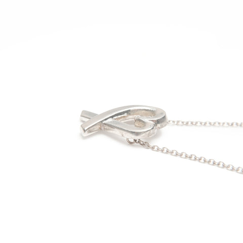 TIFFANY&Co. 925 Wrapping Heart Necklace Silver WS24029
