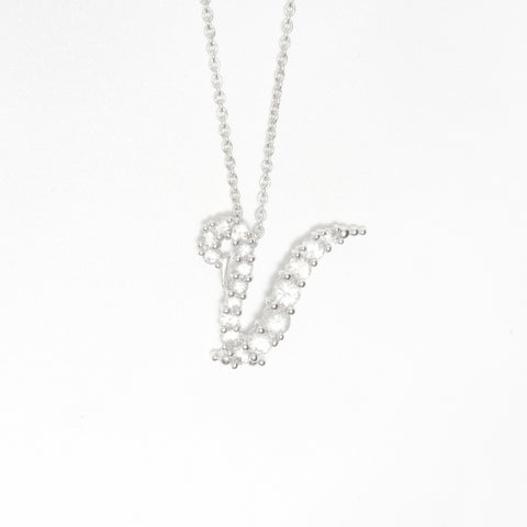 TASAKI 925 V Initial Necklace Silver WS24030