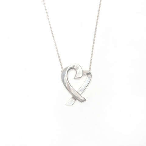 TIFFANY&Co. 925 Wrapping Heart Necklace Silver WS24031