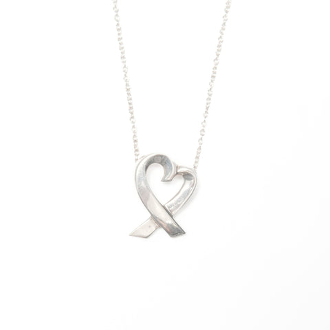 TIFFANY&Co. 925 Wrapping Heart Necklace Silver WS24032