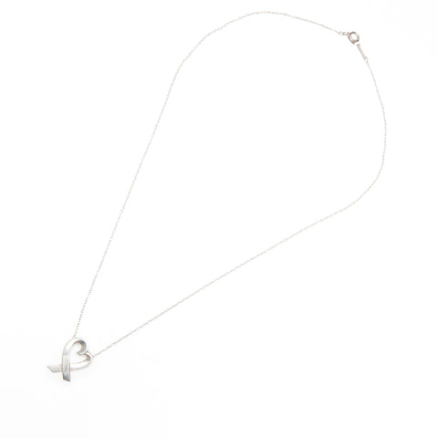 TIFFANY&Co. 925 Wrapping Heart Necklace Silver WS24032