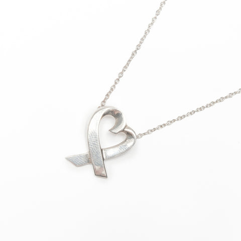 TIFFANY&Co. 925 Wrapping Heart Necklace Silver WS24032