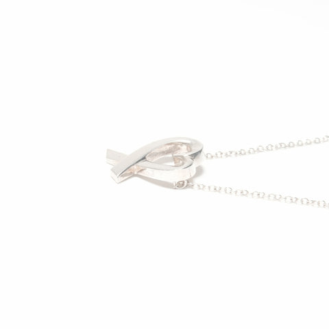 TIFFANY&Co. 925 Wrapping Heart Necklace Silver WS24032