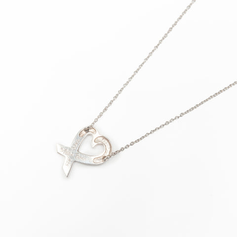 TIFFANY&Co. 925 Wrapping Heart Necklace Silver WS24032