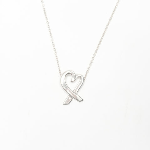 TIFFANY&Co. 925 Wrapping Heart Necklace Silver WS24034