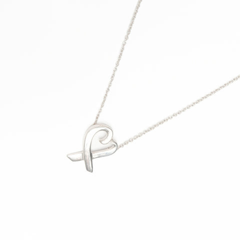 TIFFANY&Co. 925 Wrapping Heart Necklace Silver WS24034
