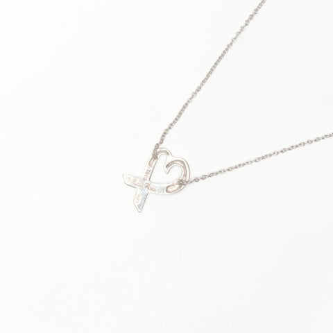 TIFFANY&Co. 925 Wrapping Heart Necklace Silver WS24034