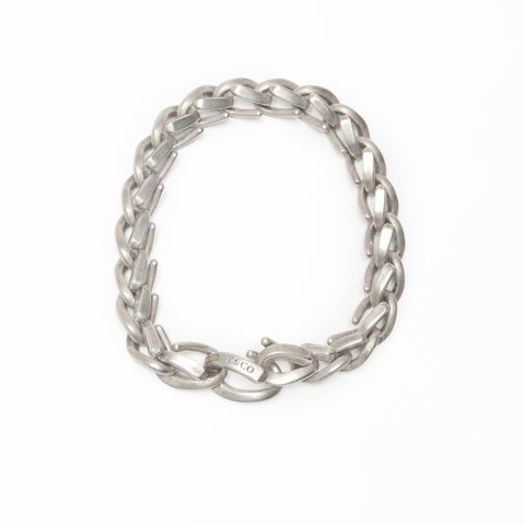 TIFFANY&Co. Forged Medium Link, Oxidized 925 Silver bracelet Silver WS24042