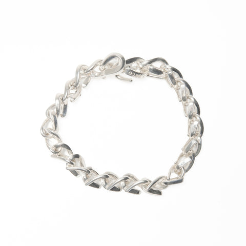 TIFFANY&Co. Medium Forged Link High Polished Sterling Silver bracelet Silver WS24043