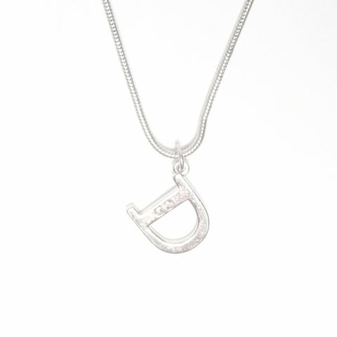 Christian Dior D logo Necklace Silver WS24046