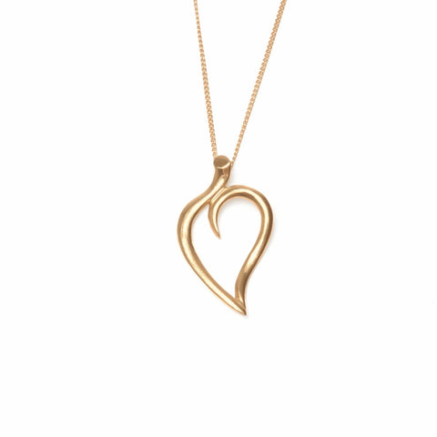 TIFFANY&Co. 750 Leaf Heart Necklace gold WS24056