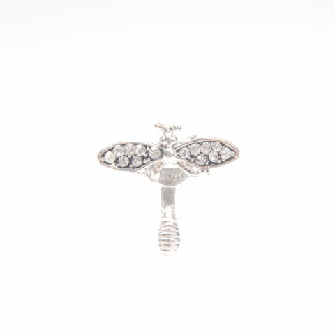 Christian Dior Bee rhinestone single ear Pierce Silver WS24059