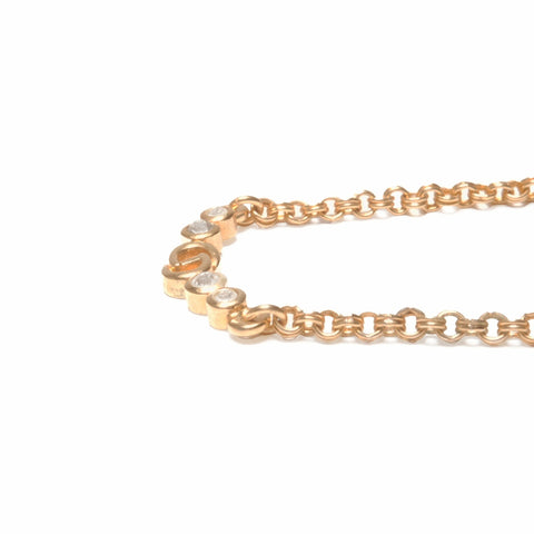 Christian Dior CD logo rhinestone Necklace gold WS24060