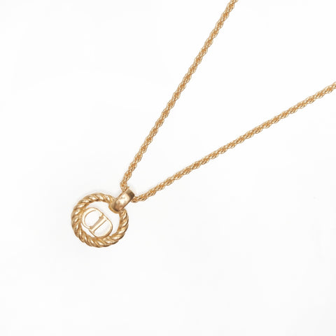 Christian Dior CD logo Necklace gold WS24061