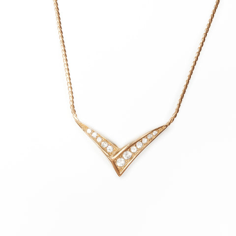 Christian Dior Rhinestone Necklace gold WS24062