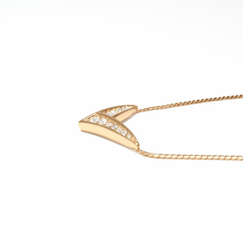 Christian Dior Rhinestone Necklace gold WS24062