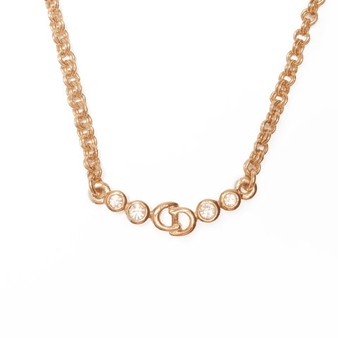 Christian Dior CD 标志水钻项链 金色 WS24064