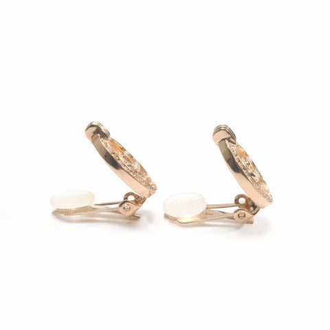 Christian Dior CD logo rhinestone Earring gold WS24066